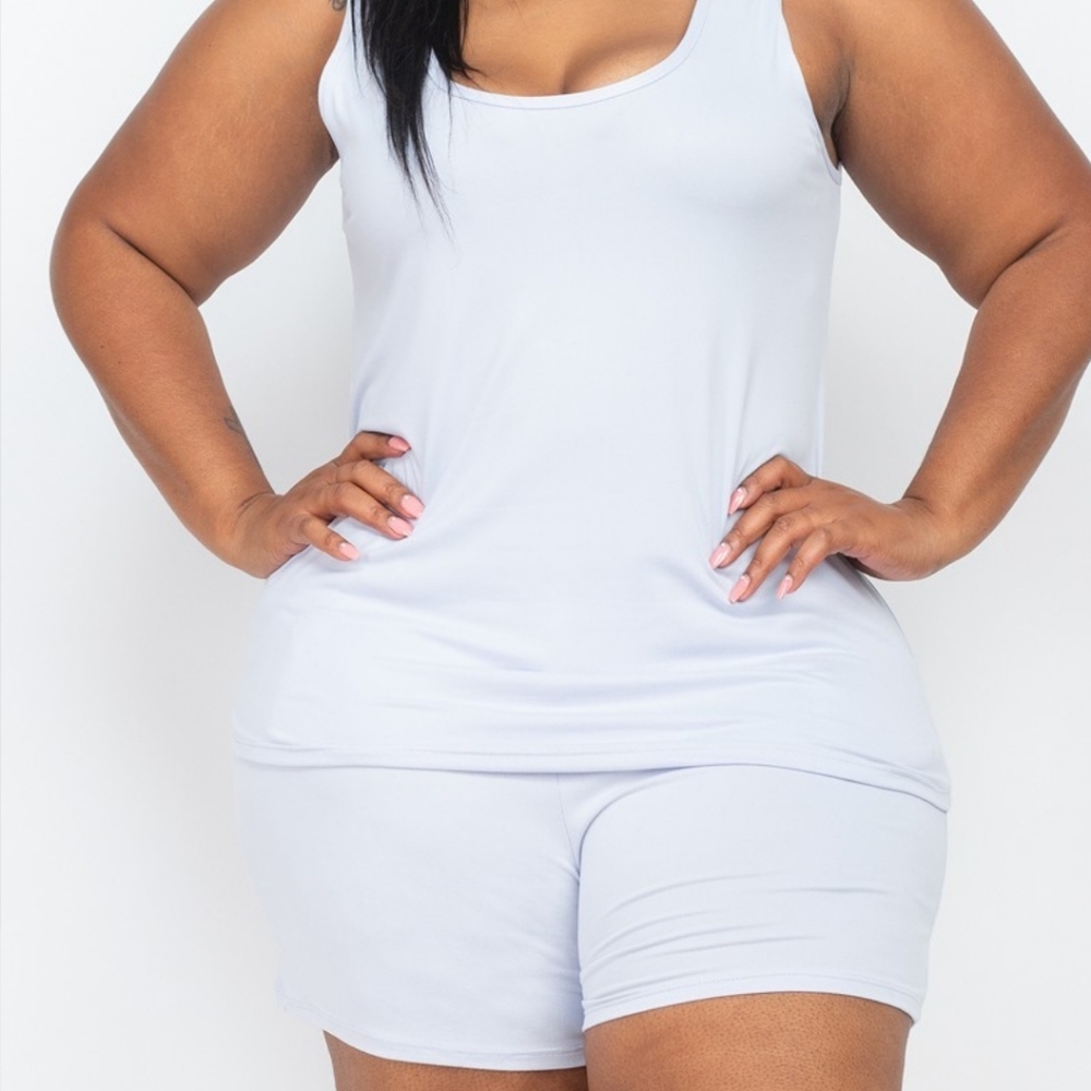 🆕️ LAST 1! PLUS Gray Tank & Shorts Set